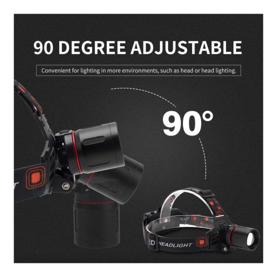 1000 Lumen Stirnlampe mit Rotlicht & Zoom | Wiederaufladbar für Jagd Camping & Astronomie - Outerdo LED Kopflampe