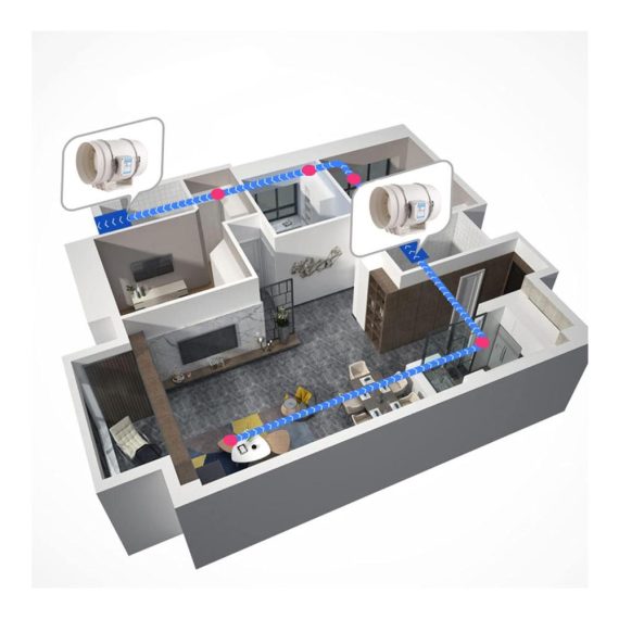 Badlüfter Abluftventilator mit Kugellager leistungsstarkes Rohrlüfter Gebläse für Bad WC Küche - 100mm/150mm Vents Rohrventilator ideal für Gewächshaus Zelt Garage - Effizientes 35W HF-100P Lüftungssystem