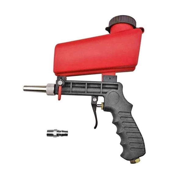 Tragbare Schwerkraft-Sandstrahlpistole Effiziente Sandentfernung bei 90psi mit Aluminium-Gehäuse - Pneumatische Sandblaster Spritzpistole für präzise Strahlarbeiten