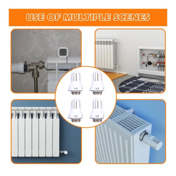 Heizkörperregler-Set Molbory 4er Pack Thermostatköpfe M30 x 1.5 mit Nullstellung für Büro und Zuhause - Kühlerthermostate Heizkörperventile Kühlerventile - Effiziente Heizungssteuerung und Temperaturregelung