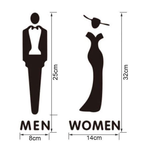 Acryl WC-Türschilder - Elegant gestaltete WC-Schilder für Männer und Frauen ideal für Hotels Büros und Restaurants (Gold