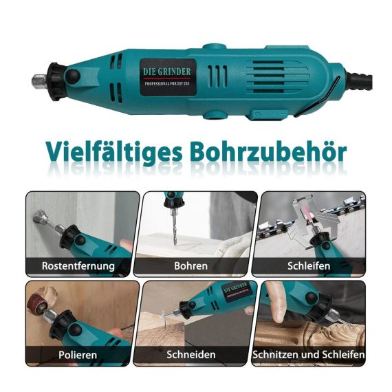 226-tlg Mini Winkelschleifer Set mit Zubehör - Vielseitiges Multifunktionswerkzeug für präzises Schleifen Schneiden und Polieren - Inklusive Koffer für einfache Aufbewahrung und Transport - Ideal für Handwerker und Heimwerker
