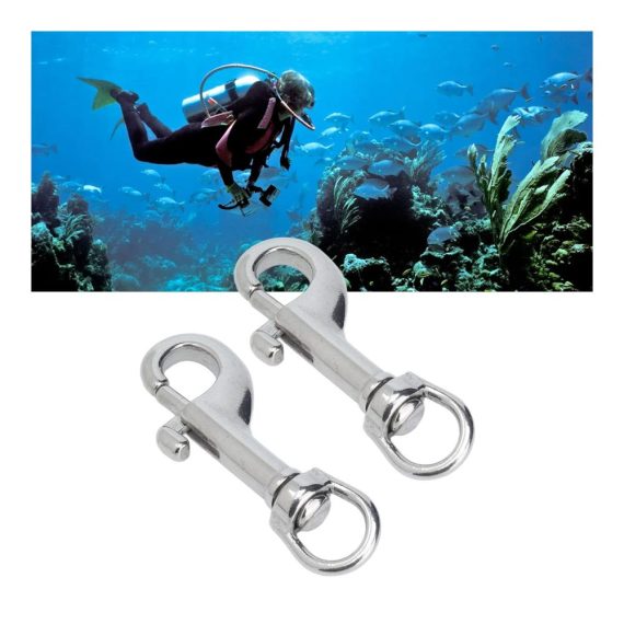 Edelstahl Karabinerhaken 2 Stück - Bolzenhaken mit Drehgelenk und hoher Tragfähigkeit - Ideal für Hundehalsbänder Fahnenmasten und Planenabdeckungen (65 mm