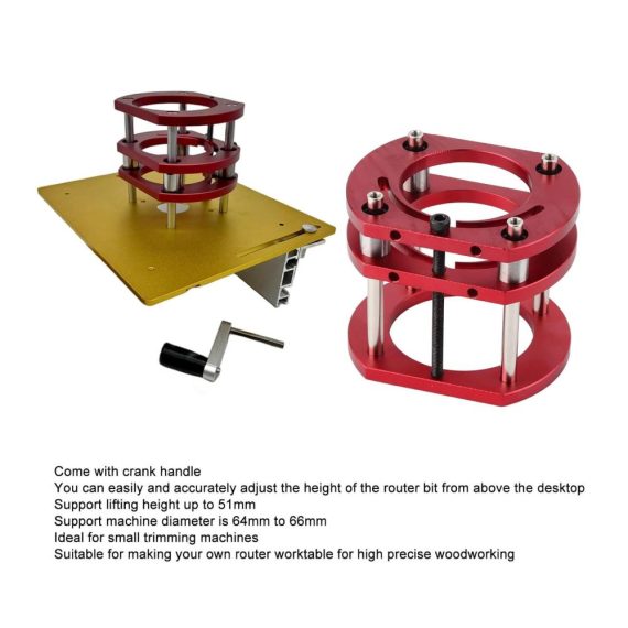 Präzisions-Oberfräsenliftsystem mit Hebebasis und Einlegeplatte für Holzbearbeitung – Router Lift für Oberfräsen mit erstklassiger Fräslift-Technologie