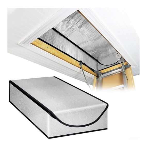 Dachboden Isolierungs-Set | Fensterdichtungsskits | Dachbodentür Isolierung | Feuerfest | Dachzelt Zubehör | Leiter Abdeckung | Isolierabdeckung für Dachbodentreppen | Effektive Wärmedämmung | 635 x 1372 x 279 cm