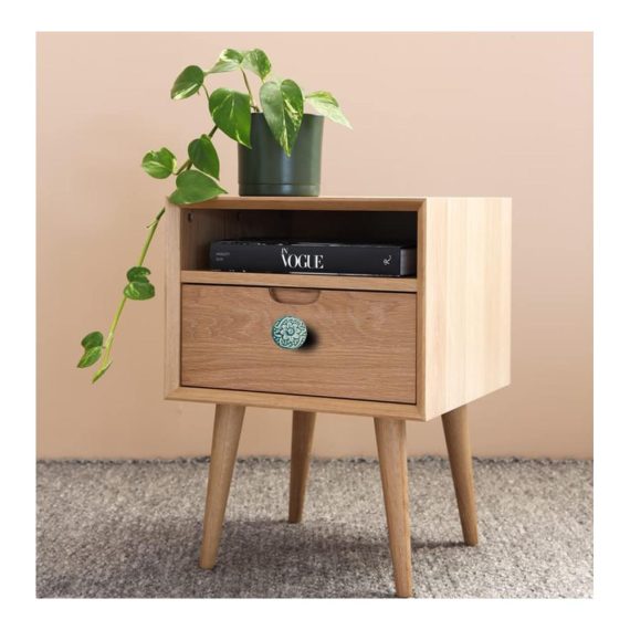 15er Set Bunte Keramikknöpfe - Vintage Möbelknöpfe für Küche und Schrank - Blumendesign Türknöpfe für Kommode Schubladen und Garderobe