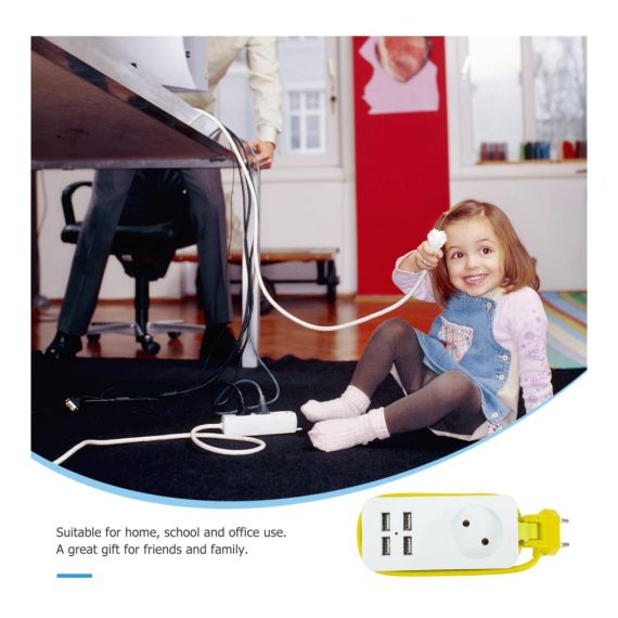 4-fach Steckdosenleiste mit USB-Ladegerät für Haushalt und Handy - Ultimative Multifunktionsladestation