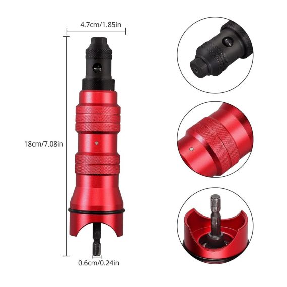 Elektrisches Nietgerät JUSTOOL Profi Nietaufsatz für Akkuschrauber Nietmutternaufsatz Adapter Kit für Blindnieten 2-64mm - Schrauben und Ziehen inklusive