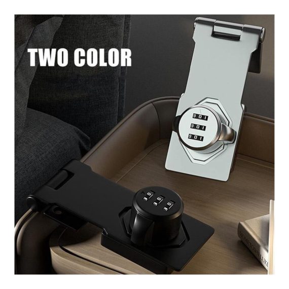 3-stellige Kombinationscode Zahlenschlösser für Schränke - Keyless Sicherheitsschlösser für Haushalt und Möbel (2er Pack Schwarz