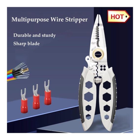 7 Inch Abisolierzangen Set (2 Stück) - Multipurpose Wire Stripper und Crimping Tool für Elektriker mit Hex Holes und Sicherheitsverriegelung