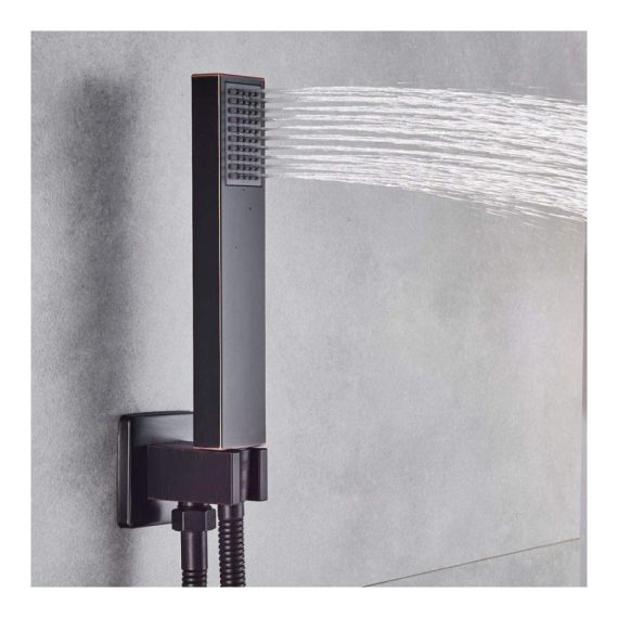 16-Zoll Schwarz Bronze Regendusche Wandmontierter Wasserhahn für Badewannen- und Duschsysteme