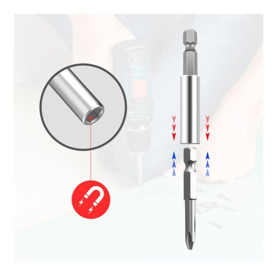Magnetische Bohrer-Verlängerungsset EFUTURETIME – 9 Stück Schnellwechsel-Bithalter 1/4 Zoll für Elektro- und Schlagschrauber Schraubendreher – 5cm/10cm/15cm – Optimieren Sie Ihre Bohrleistung