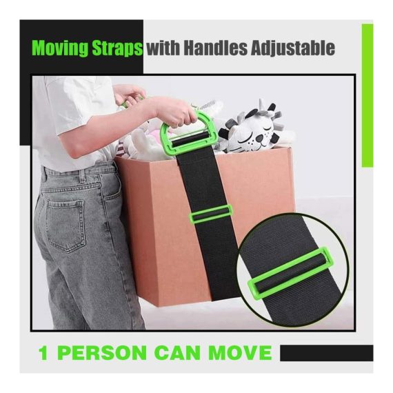 Gurte 2 Set Schwerlast Transportgurte mit rutschfesten Handschuhen - Möbel Boxen Klavier Bücherregale - Transportgurt Set für sicheren Möbeltransport