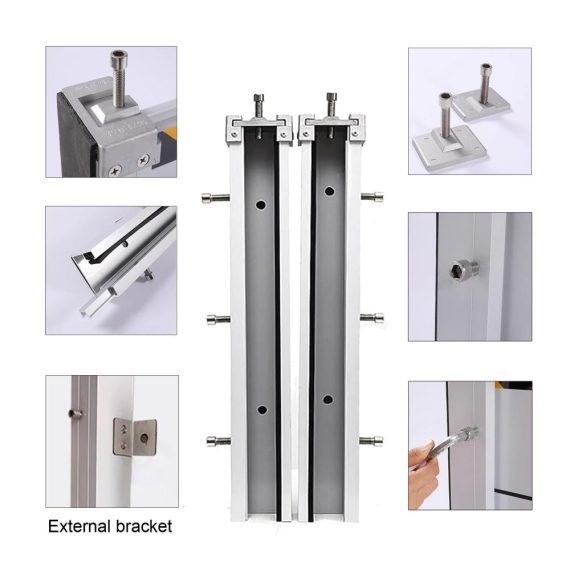 Aluminium Türdichtung & Zugluftstopper - Hochwasserschutzbarriere für Garage Einzelhandel & Zuhause - 20cm Höhe Wiederverwendbar Draußen Überschwemmungsschutz