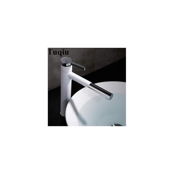 360 Grad drehbarer Touch-On-Wasserhahn G0000D für Waschbecken – Modernes Design in Weiß Schwarz und Silber – Verchromte Armatur mit innovativer Technologie