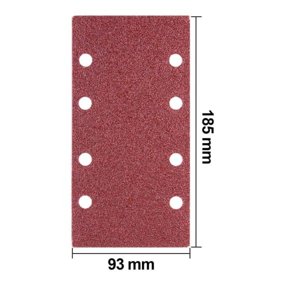 40-teiliges Schleifpapier-Set für Schwingschleifer - Körnungen 40/60/80/120/240 93 x 185 mm Klett 8-Loch Verschiedene Materialien