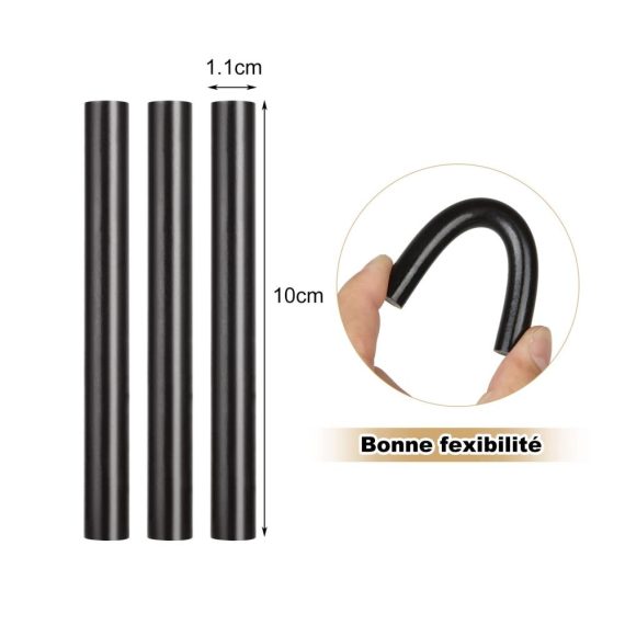 Heißklebepatronen ASelected - 100 Stück Schwarz 11mm x 100mm Schmelzklebestifte für Heißklebepistole - DIY Handwerk Hochwertige Klebesticks