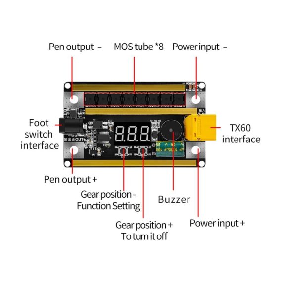 Punktschweißgerät GX591 DIY Kit - Kompaktes 8-24V Schweißgerät 99-stufig einstellbare Leistung Ideal für 18650 Batterien