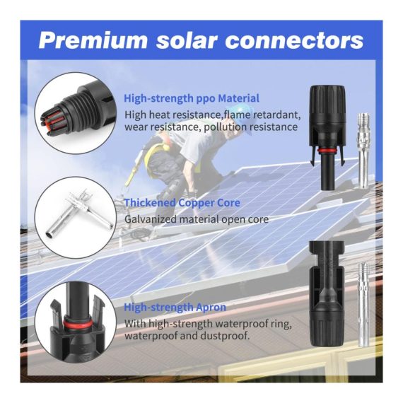 20 Paar Multi-Contact-Solarstecker IP67 1000 V 30 A wasserdichter Solarmodul-Kabelverbinder inklusive Schraubenschlüsseln