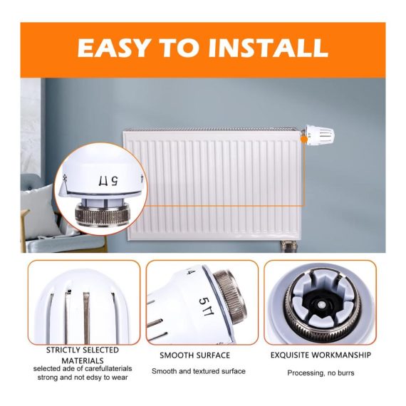 Heizkörperregler-Set Molbory 4er Pack Thermostatköpfe M30 x 1.5 mit Nullstellung für Büro und Zuhause - Kühlerthermostate Heizkörperventile Kühlerventile - Effiziente Heizungssteuerung und Temperaturregelung