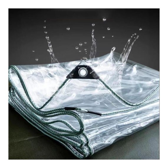 2x5.5m Transparente PVC-Abdeckplane für Gartenmöbel – Wasserdicht Wetterfest Faltbar – Schutz vor Regen Staub & Isolierung für Pflanzen im Pavillon