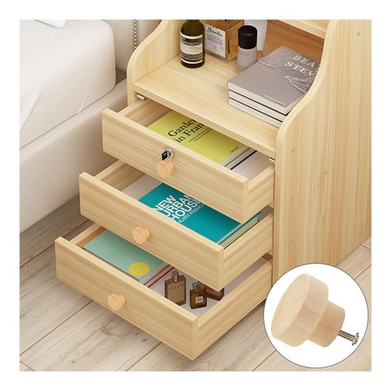 18 Stück Holz Möbelknöpfe - Runde Schrankknöpfe für Küche Schrank Kommode - 35x25mm