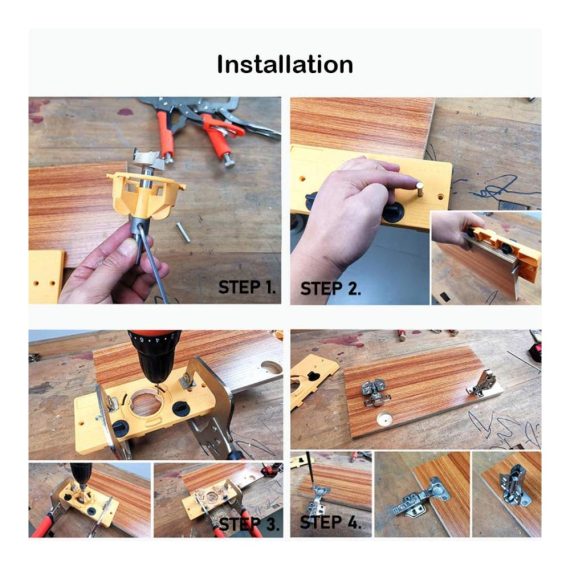 35mm Scharnier-Bohrschablone mit Verdeckter Scharniervorrichtung - Holzbearbeitung DIY-Werkzeug in Gelb