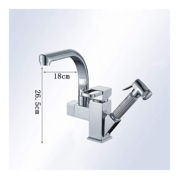 Bronze Touch-On Wasserhahn für die Küche mit Zugtyp Spritzpistole Düse und Hochdruckfunktion - Kaltes und Heißes Wasserhahn für Waschbecken 360° drehbar