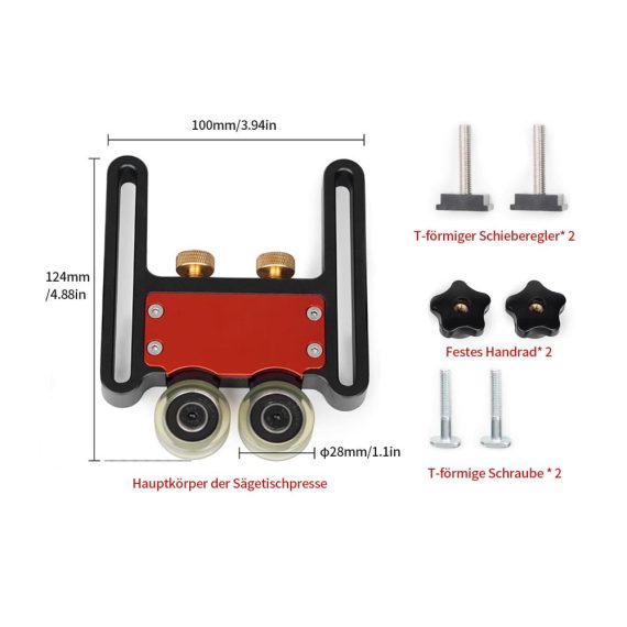 Präziser Bandsägen-Zubehör Feder-Lock-Bretter & Roller Feeder für Holzbearbeitungstische