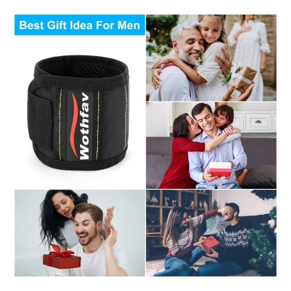 Magnetarmband Werkzeugbeutel für Männer – Ideales Vatertagsgeschenk für Handwerker Schrauben und Nägel sicher halten