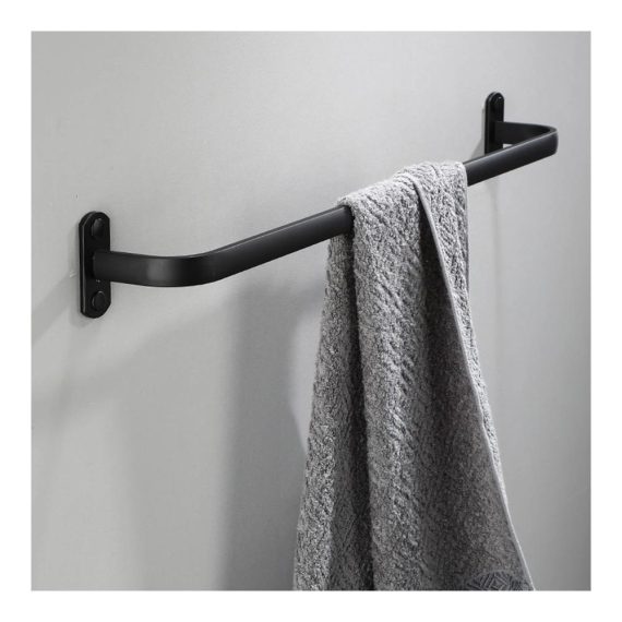 Aluminium Handtuchhalter Wandmontage - Universal Bad Accessoires Schwarz 60cm