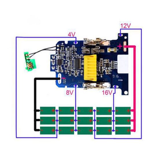 Makita 18V Werkzeugakkus - 4er Pack BL1830 Li-Ion Batterien mit BMS PCB Ladeschutz für Elektrowerkzeuge BL1815 BL1860 LXT400 Bl1850