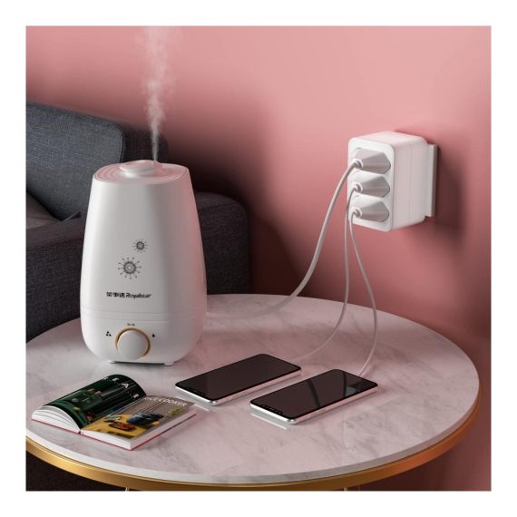 3-Fach Steckdosenadapter EU Stecker - Kompakter Doppelstecker für Reisen und Büro - 250V/16A 3680W Max - Praktischer 3 in 1 AC Adapter