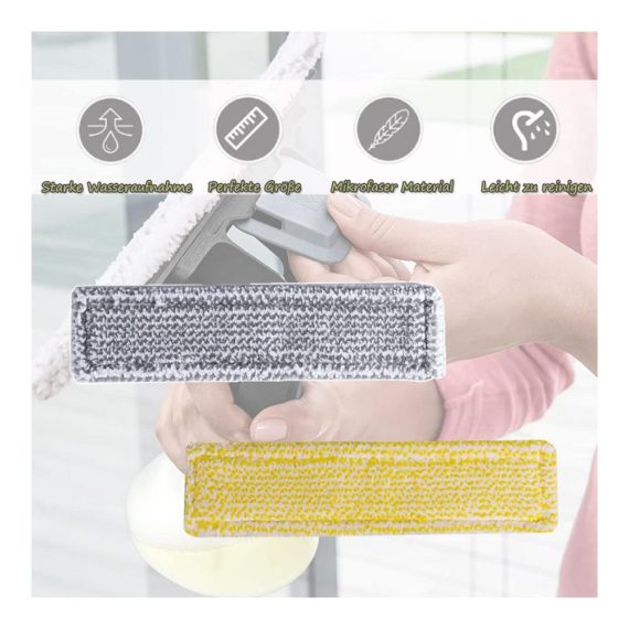 Fenstersauger Eucteje 4er Set mit Mikrofaser-Wischbezügen für Kärcher WV - Inklusive Sprühflaschen Klettverschluss Kompatibel mit WV 5 Premium WV 2 Premium WV 5 Plus WV 2 Plus - Perfektes Indoor und Outdoor Zubehör (2.633-130.0 Er