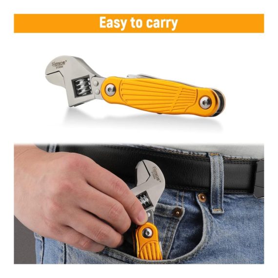 Multifunktionswerkzeug 7-in-1 Verstellbarer Aluminium-Schraubenschlüssel mit Edelstahlfeile - Ideal für Sägen Schraubendreher Flaschenöffner und Taschenmesser - Spezielles Männergeschenk