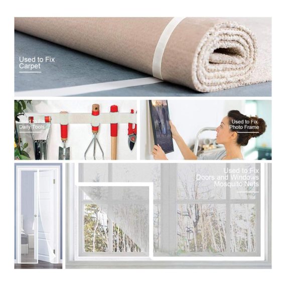 Selbstklebende Gewebebänder Klettverschluss-Set - Extra Stark Weiß 8m x 20mm Rund 50mm/20mm (Je 10 Paar) - Perfekt für DIY-Projekte Moskitonetze an Türen und Fenstern - Vielseitig einsetzbar