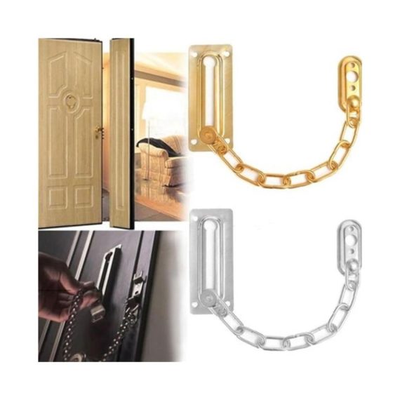 Edelstahl Türkette mit Schieberiegel für Zuhause - Sicherheitsschloss für Türen (18cm