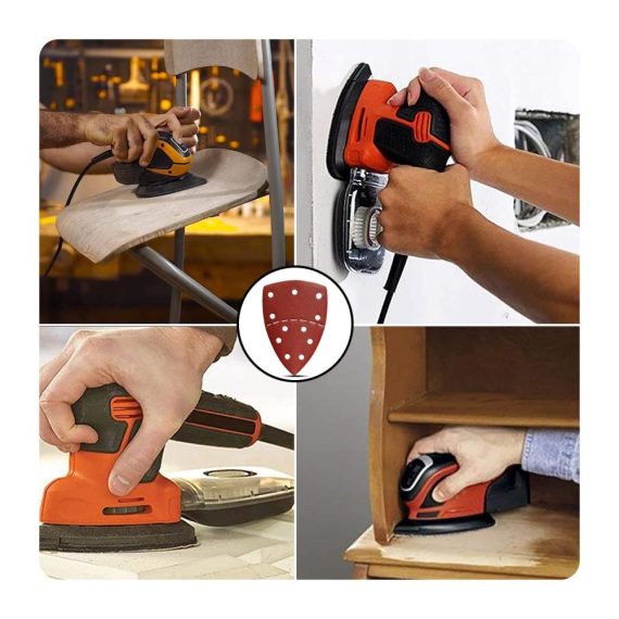 80-teiliges Schleifpapier-Set für Dreieckschleifer und Multi-Sander Hook and Loop Assorted Grit Grades 60-800 Passend für Bosch PSM 100A PSM 200 AES PSM 18 & Oscillating Multi-Tool