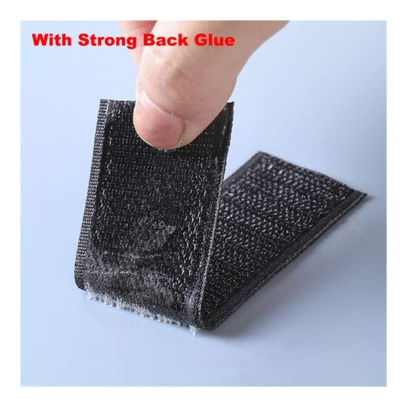 Selbstklebendes Klettverschlussband 5m/Paar Hochfestes Gewebeband mit Nylonhaken Magisches Klebeband für Heimwerker 16-110 mm Schwarz 38mm - Hook and Loop inklusive Kleber