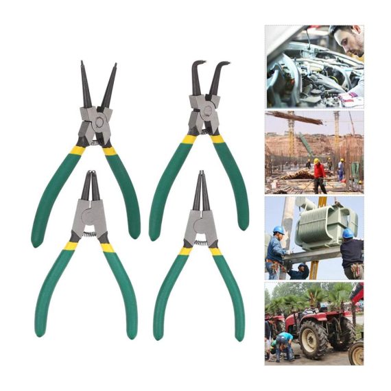Sicherungsringzangen-Set 4-teiliges Mini-Innenaußen-Gerade-Gebogenes Werkzeug für Schmuckuhr-Reparatur