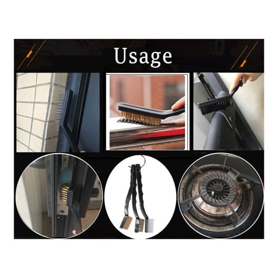 9-teiliges Drahtbürsten-Set Edelstahl Messing Nylon - Ideal für Schweißschlacken Holz & Rostentfernung