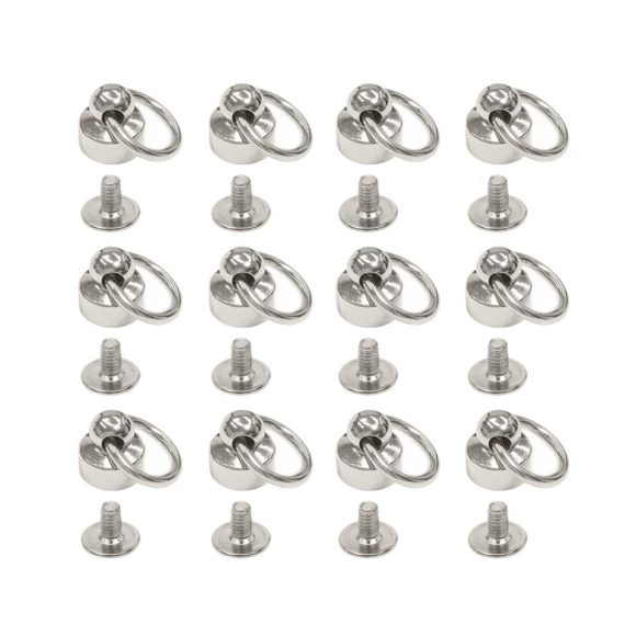 Messing Blindnieten Set mit 20 Stück Niet Studs Kugelbolzen und Ring - Silberne Schrauben inklusive für DIY Lederhandwerk Telefonhüllen-Dekoration und mehr