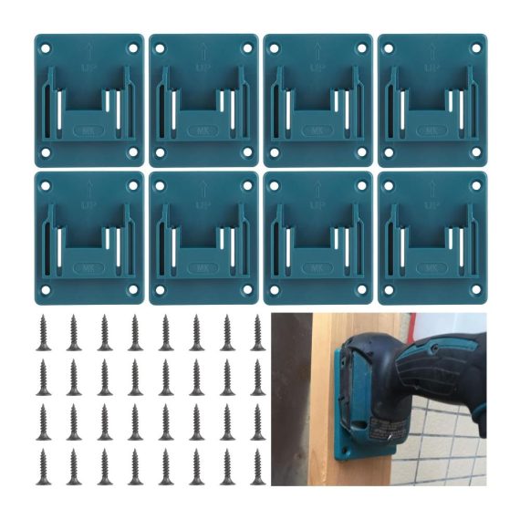 Robuste Werkzeughalterung Ständer-Set für Makita 18V Elektrowerkzeuge Bohrer und Batterien – Wandmontage mit 32 Schrauben Blau für die perfekte Werkstattorganisation