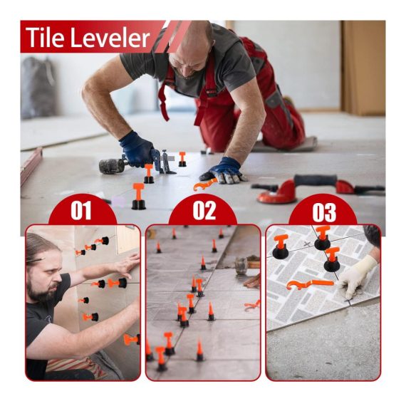 Fugenkreuze 502-teiliges Fliesen Nivelliersystem inklusive Fliesenkreuze 2mm/3mm und Fliesenschlüssel – ideales Set für Wand- und Bodenfliesen wiederverwendbar