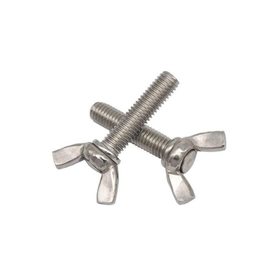Flügelmuttern LAY-ST M8 M10 - 304 Edelstahl DIN316 Schmetterlingsschraube S-Y 2 Stück - Flügelschrauben Set mit Schmetterlingsbolzen in verschiedenen Größen (M8x80 10/12/16/20/25