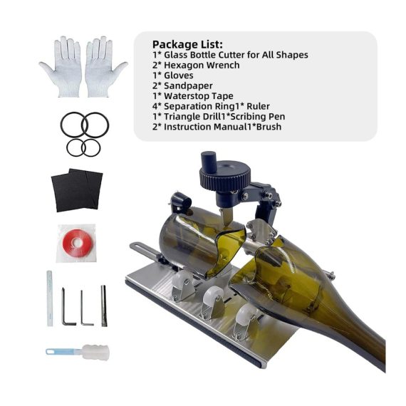 Glasschneider für Flaschen - Präziser Upgrade-Flaschenschneider für Dickes Glas - Tragbares DIY Glasschneider Kit für Handwerk und DIY Projekte