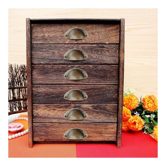 20 PCS Antike Bronze Halbkreis Möbelgriffe - Schubladengriffe mit Schrauben - Muschelgriffe für Schränke und Schubladen - Vintage Bronze Griff für Kabinett und Schrank