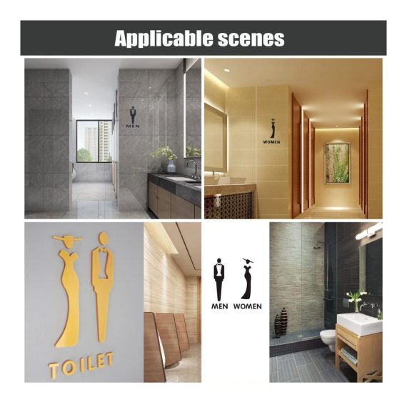 Acryl WC-Türschilder - Elegant gestaltete WC-Schilder für Männer und Frauen ideal für Hotels Büros und Restaurants (Gold