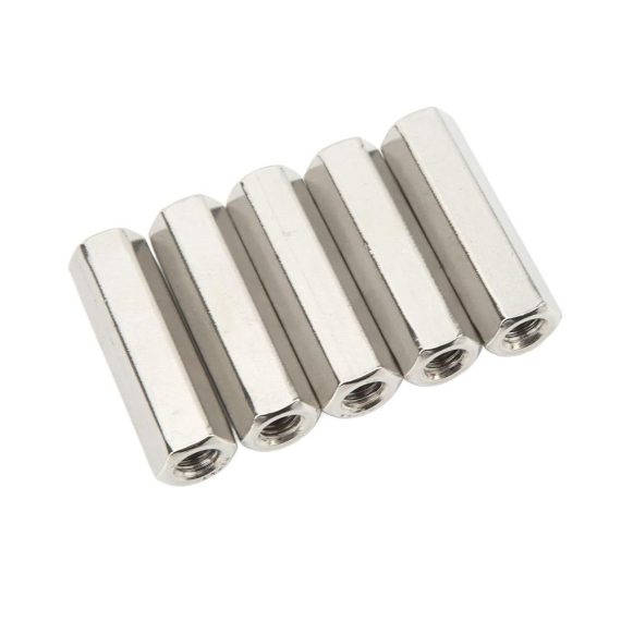 M10 x 15 Sechskantmuttern & Muttern - 5er Pack 60mm Länge Metrische Kupplungsmutter aus 304 Edelstahl mit Vollgewinde für Maschinenschrauben