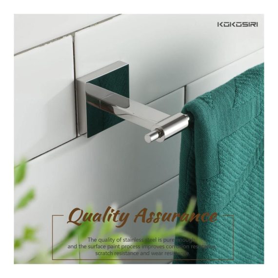 Badezimmer Zubehör Set Toilettenpapierhalter Handtuchhalter Bademantelhaken - Edelstahl Chrom poliert Wandmontage (B11S4-CH